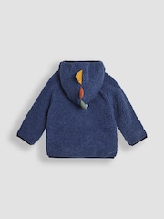 JoJo Maman Bébé Navy Hooded Appliqué Teddy Fleece - Image 2 of 4