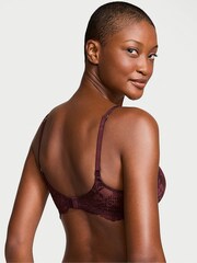 Victoria's Secret Burgundy Purple Lace Half Pad Plunge Bra - Image 2 of 3