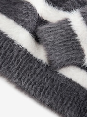 Black Mono Fluffy Jumper - Image 3 of 3