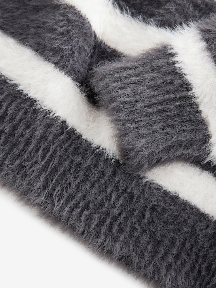 Black Mono Fluffy Jumper - Image 3 of 3