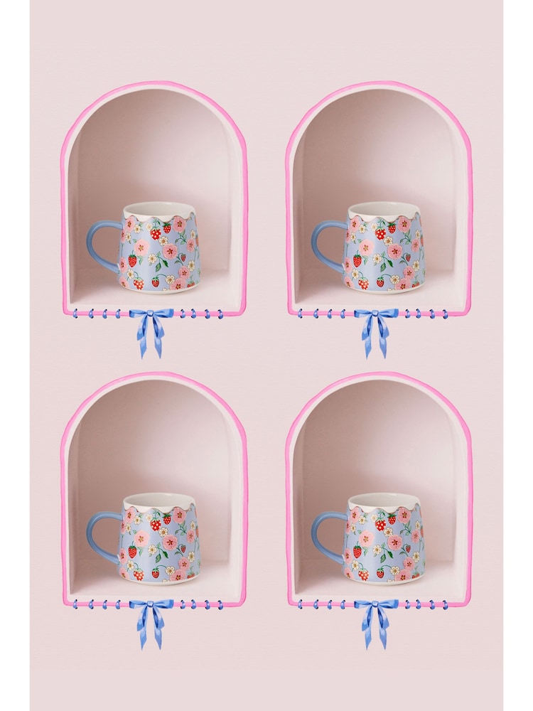 Cath Kidston Blue Strawberry Billie Mug Set Of 4 - Image 1 of 4
