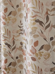 Metallic Bronze Floral Jacquard Eyelet Lined Curtains - Image 4 of 4
