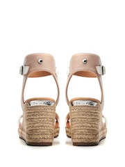 Nude - Sandalias de cuña con dos tiras y punta cuadrada Phyllis de Moda in Pelle - Imagen 3 de 4