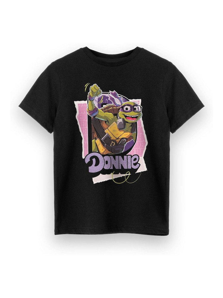 Vanilla Underground Donnie Black Boys 100% Cotton Teenage Mutant Ninja Turtles T-Shirt - Image 1 of 6