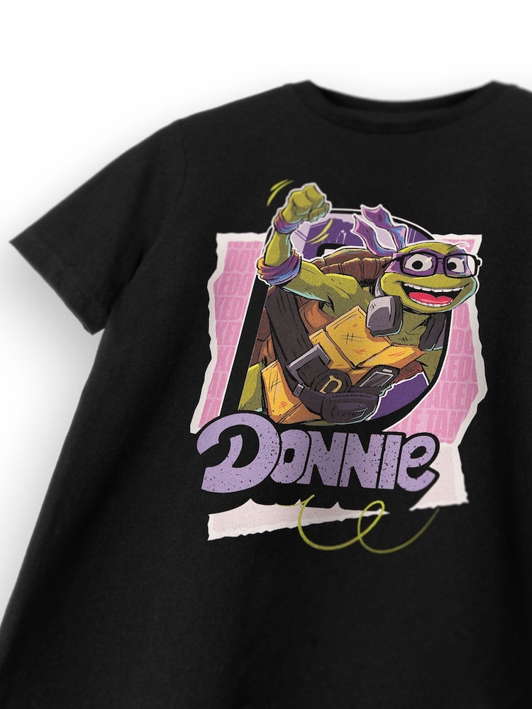 Vanilla Underground Donnie Black Boys 100% Cotton Teenage Mutant Ninja Turtles T-Shirt - Image 5 of 6