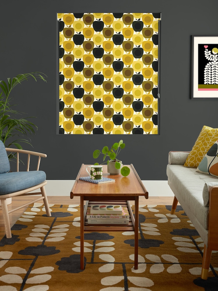 Orla Kiely Yellow Multi Apples Made to Measure Roller Blinds - Image 2 of 6