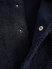 Navy Blue Baby Borg Hooded Fleece Jacket (0mths-2yrs) - Image 10 of 11