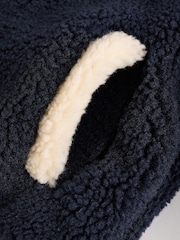 Navy Blue Baby Borg Hooded Fleece Jacket (0mths-2yrs) - Image 8 of 11