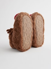 Brown Reindeer Christmas Slipper Boots - Image 6 of 7