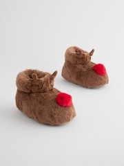 Brown Reindeer Christmas Slipper Boots - Image 7 of 7
