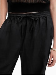 AllSaints Black 100% Linen Jade Trousers - Image 3 of 6
