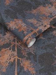 Graham & Brown Blue Norse Forrest Bark Wallpaper Sample - Image 3 of 3