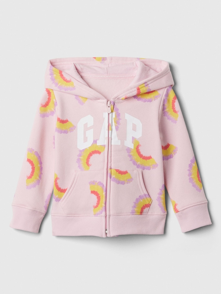 Gap Pink Logo Print Zip Through Hoodie (Newborn-5yrs) - Image 1 of 3