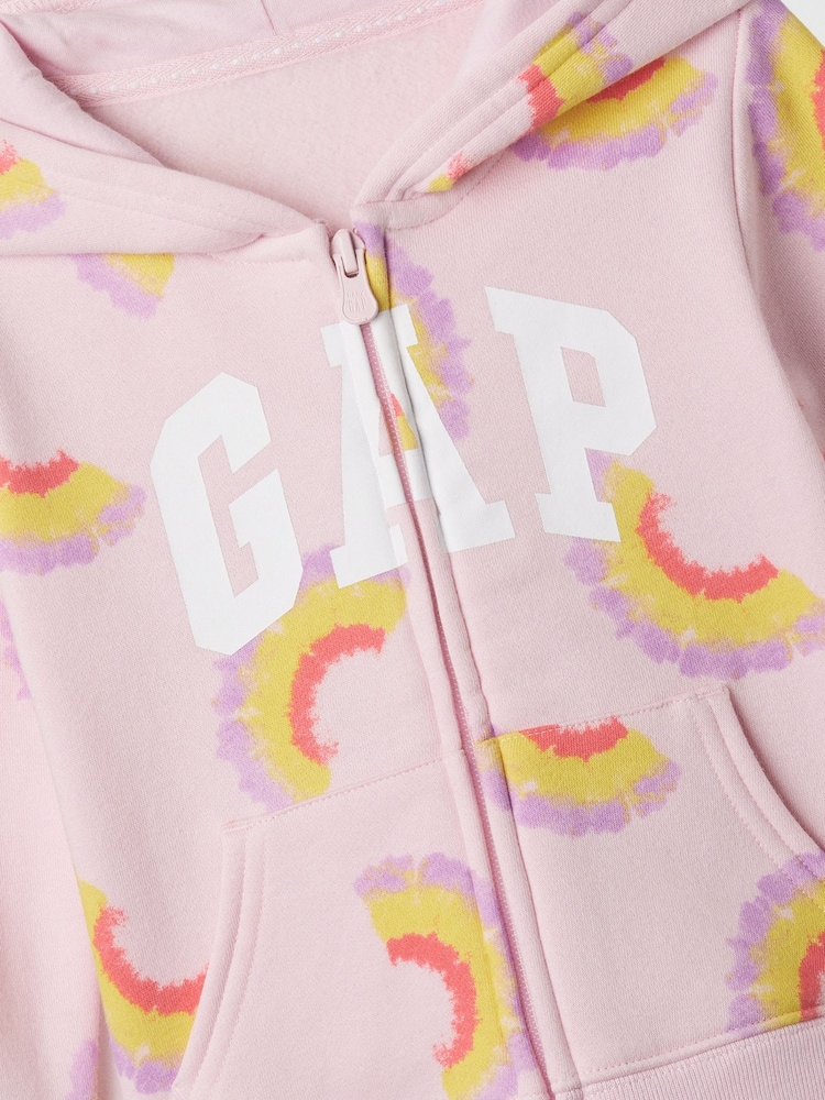 Gap Pink Logo Print Zip Through Hoodie (Newborn-5yrs) - Image 3 of 3