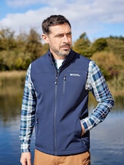 Mountain Warehouse Blue Grasmere Mens Water Resistant, Fleece Lined Gilet - Image 1 of 6