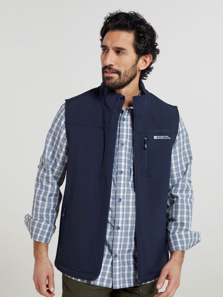 Mountain Warehouse Blue Grasmere Mens Water Resistant, Fleece Lined Gilet - Image 2 of 6