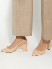 Cream - Dune London Podrobno Block čevlji z visoko peto Snaffle Cream Slingbacks - Slika 1 iz 6