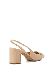 Cream - Dune London Podrobno Block čevlji z visoko peto Snaffle Cream Slingbacks - Slika 4 iz 6