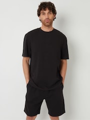 Threadbare Black Textured Elasticated Waist Shorts - Image 1 of 4