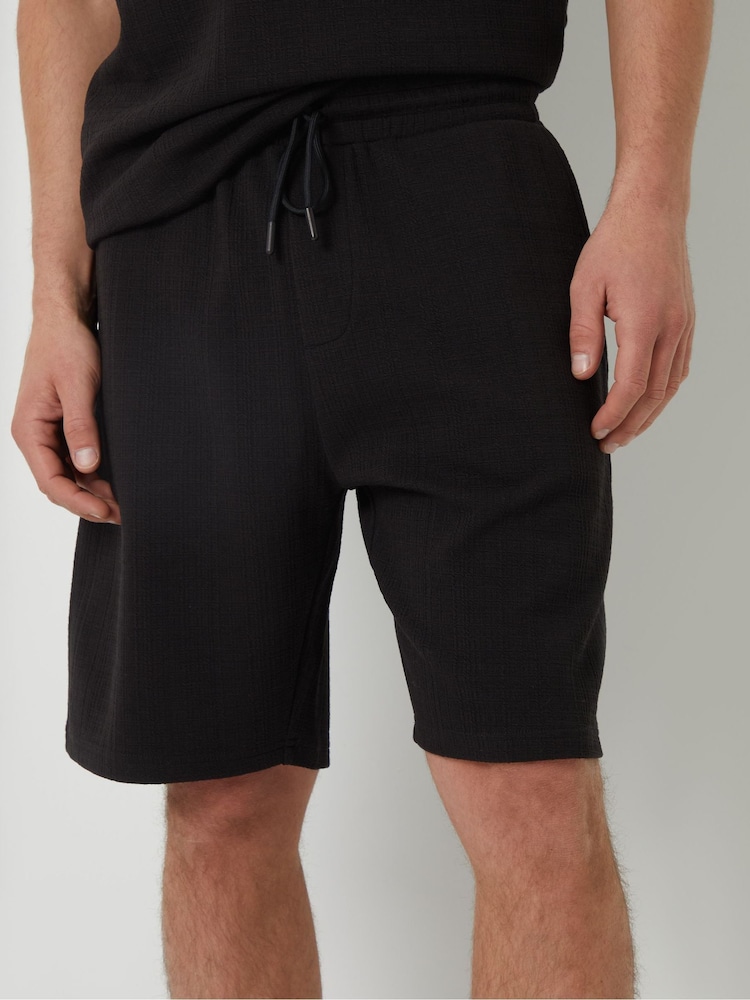 Threadbare Black Textured Elasticated Waist Shorts - Image 4 of 4