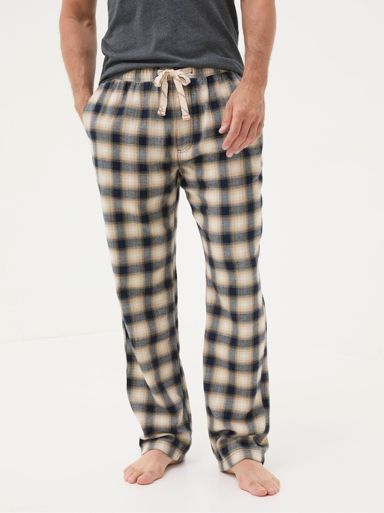 FatFace Bosham Natural Check Pyjama Bottoms - Image 1 of 6
