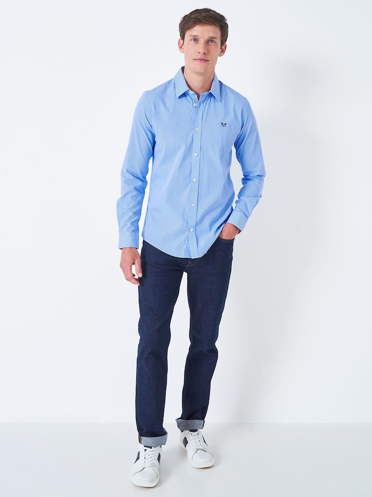 Рубашка из 100% хлопка в микро-полоску Crew Clothing Company Classic Fit Heritage - Изображение 3 из 3 Рубашка из 100% хлопка в микро-полоску Crew Clothing Company Classic Fit Heritage - Изображение 3 из 3