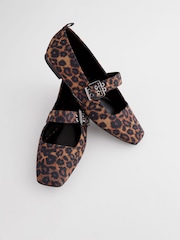 Leopard Forever Comfort® Square Toe Eyelet Mary Jane Shoes - Image 7 of 10