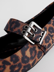 Leopard Forever Comfort® Square Toe Eyelet Mary Jane Shoes - Image 9 of 10