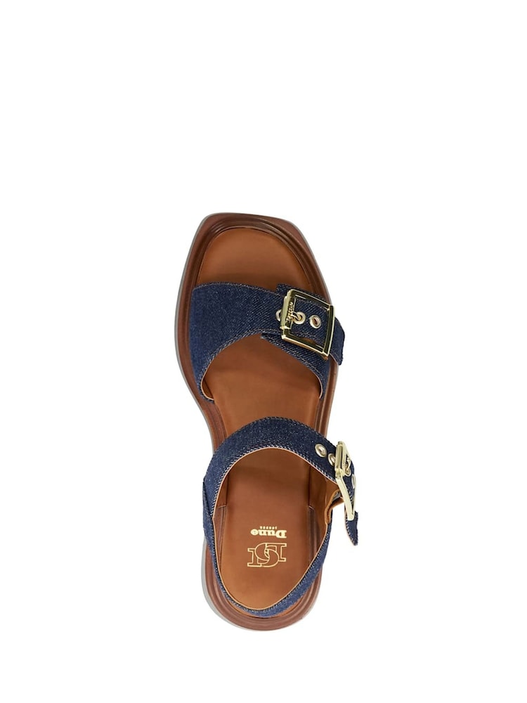 Blau - Dune London Loells Flache Plateau-Sandalen mit Schnallen - Bild 6 von 6 Blau - Dune London Loells Flache Plateau-Sandalen mit Schnallen - Bild 6 von 6