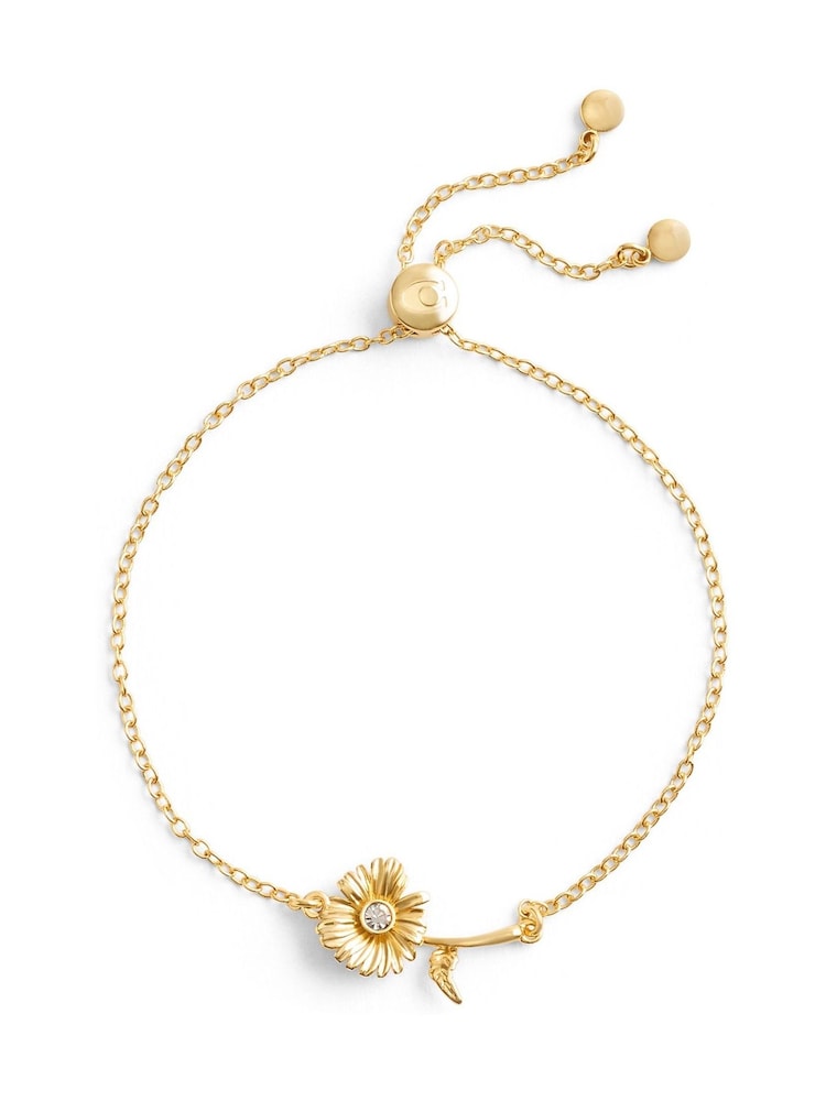 COACH Gold Tone Daisy Slider Bracelet - Image 2 of 3