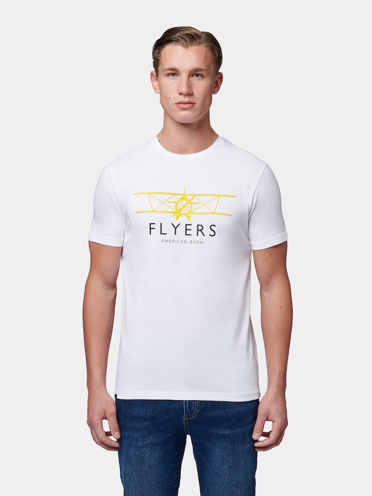 Flyers Mens Classic Fit Plane 100% Cotton T-Shirt - Image 1 of 8