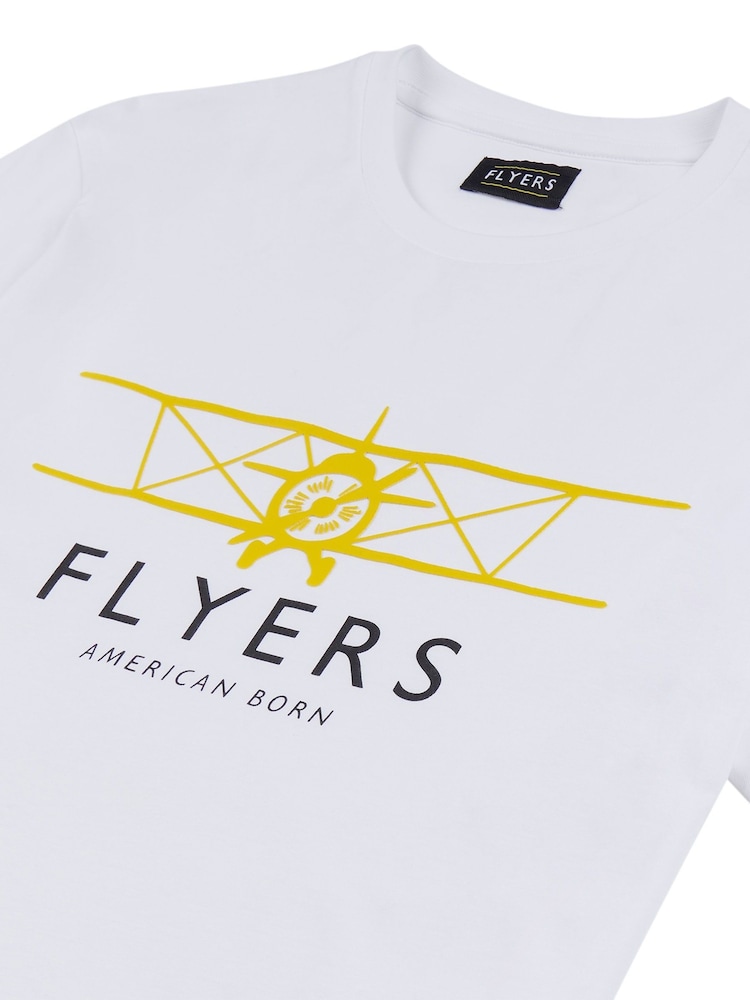 Flyers Mens Classic Fit Plane 100% Cotton T-Shirt - Image 8 of 8