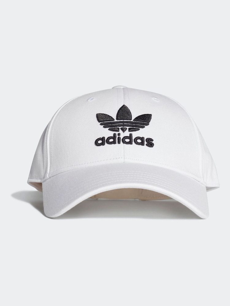 adidas Originals White/Black Trefoil 100% Cotton Baseball Cap - Image 1 of 5