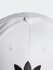 adidas Originals White/Black Trefoil 100% Cotton Baseball Cap - Image 4 of 5