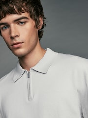 Navy Blue/Light Grey 2 Pack Knitted Long Sleeve Polo Shirts - Image 7 of 11