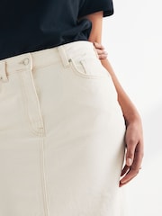 ONLY White Side Split Denim Maxi Skirt - Image 2 of 6