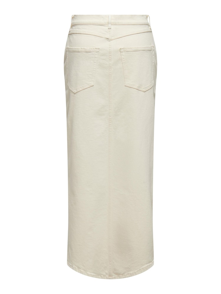 ONLY White Side Split Denim Maxi Skirt - Image 5 of 6