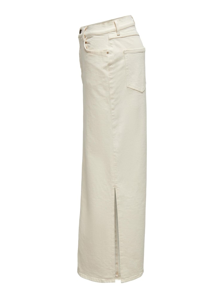 ONLY White Side Split Denim Maxi Skirt - Image 6 of 6