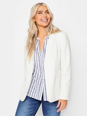 M&Co White Collarless Fitted Blazer - Image 1 of 5