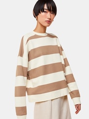 Whistles White 100% Cotton Wide Stripe Sweatshirt - Image 1 of 5