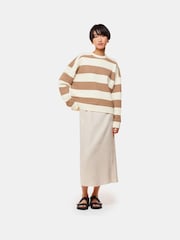 Whistles White 100% Cotton Wide Stripe Sweatshirt - Image 3 of 5
