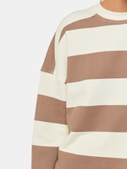Whistles White 100% Cotton Wide Stripe Sweatshirt - Image 4 of 5