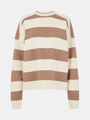 Whistles White 100% Cotton Wide Stripe Sweatshirt - Image 5 of 5