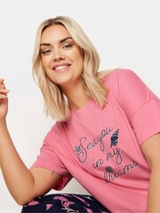 Yours Curve Pink Sea You In My Dreams 100% Cotton Pyjama Set - Image 4 of 5
