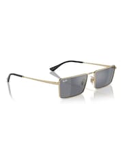 Ray-Ban Gold Tone Emy Rb3741 Rectangle Sunglasses - Image 1 of 10