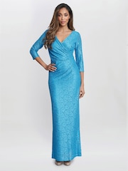 Gina Bacconi Blue Fearne Lace Wrap Maxi Dress - Image 1 of 5