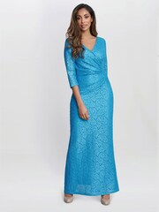 Gina Bacconi Blue Fearne Lace Wrap Maxi Dress - Image 3 of 5