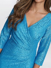 Gina Bacconi Blue Fearne Lace Wrap Maxi Dress - Image 4 of 5