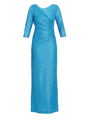 Gina Bacconi Blue Fearne Lace Wrap Maxi Dress - Image 5 of 5