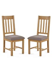 Julian Bowen Set of 2 Brown Mallory Dining Chairs - Image 2 of 6